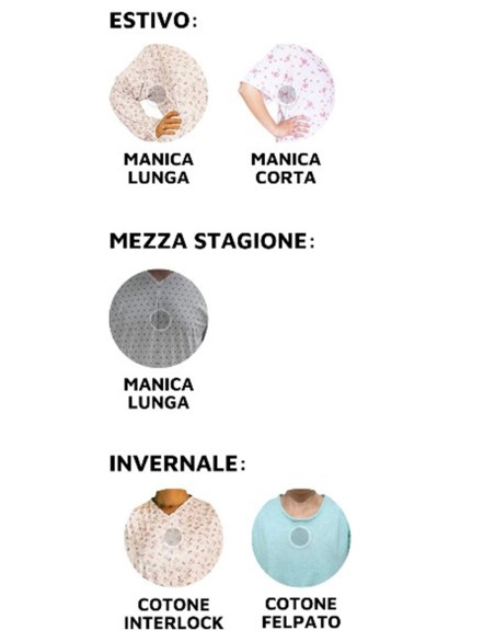 Pigiama sanitario uomo, modello intero, in cotone leggero a manica lunga, con zip posteriore, adatto per anziani e lungodegenti